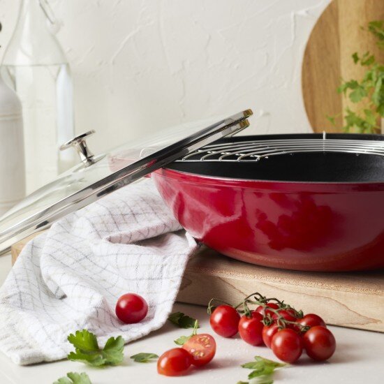 Staub Wок тиган чугун 30 см Cherry -
