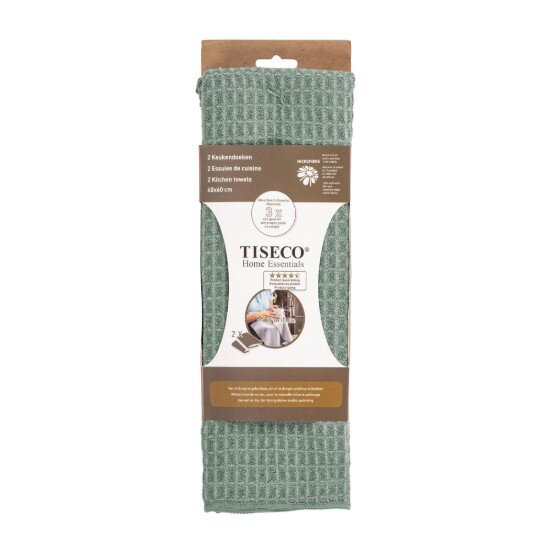 Tiseco Комплект 2 кухненски кърпи микрофибър 40 × 60 см "Essential" "Gree