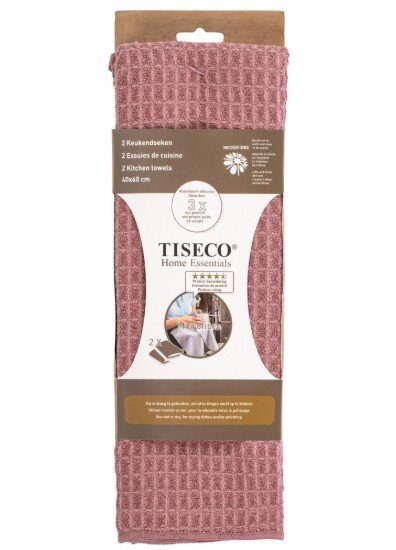Tiseco Комплект 2 кухненски кърпи микрофибър 40 × 60 см "Essential" "Mauv
