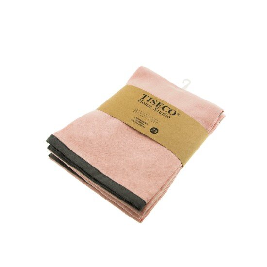 Tiseco Комплект 3 кухненски кърпи памук 50х70 см Soft Pink -