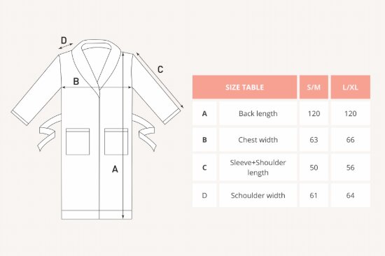 Tiseco Унисекс халат изработен от шенил Д120 см S/M "Rocher" Grey -Tisec
