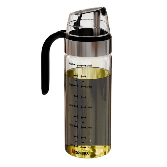 Zokura Бутилка диспенсър с автоматична капачка боросиликатно стъкло 450 ml