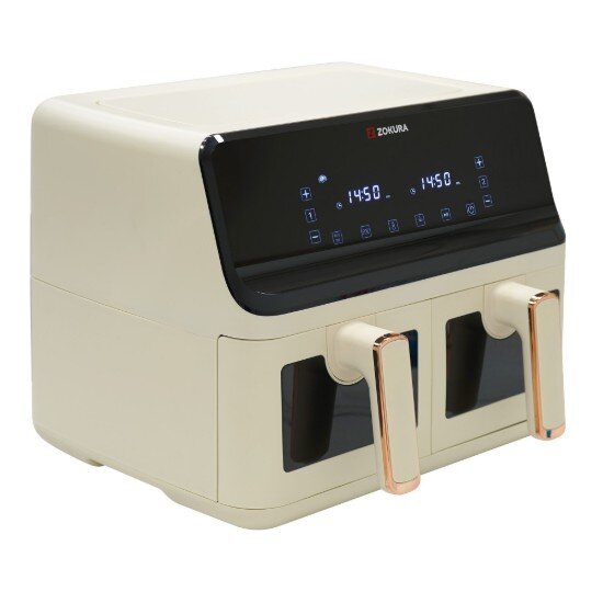 Zokura Двоен фритюрник 8 л 1350 + 1350 W бежов -
