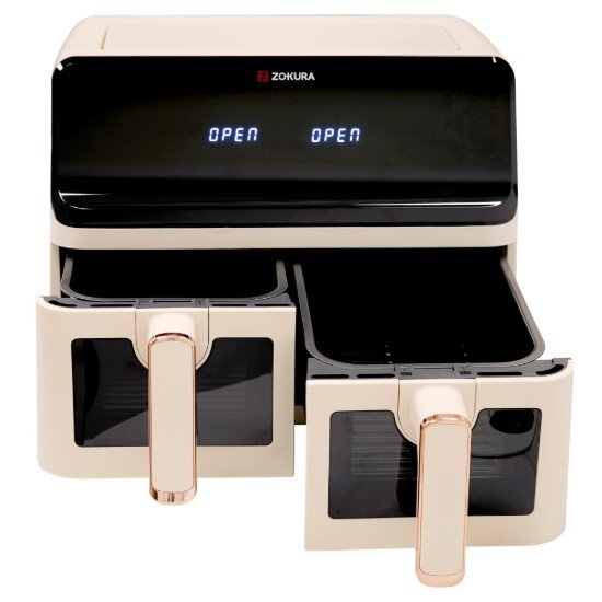 Zokura Двоен фритюрник 8 л 1350 + 1350 W бежов -