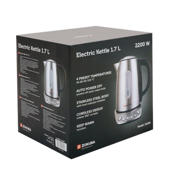 Zokura Електрическа кана 17 L 2200 W 4 предварително зададени температури