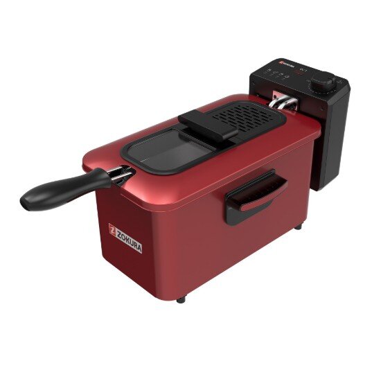 Zokura Фритюрник с маслен филтър 3 л 2000 W червен -