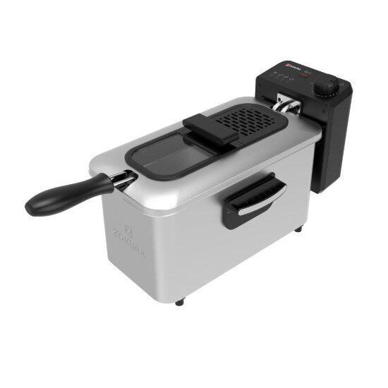 Zokura Фритюрник с маслен филтър 3 л 2000 W сребрист -