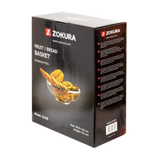 Zokura Овална кошница за сервиране неръждаема стомана 29x20 см -
