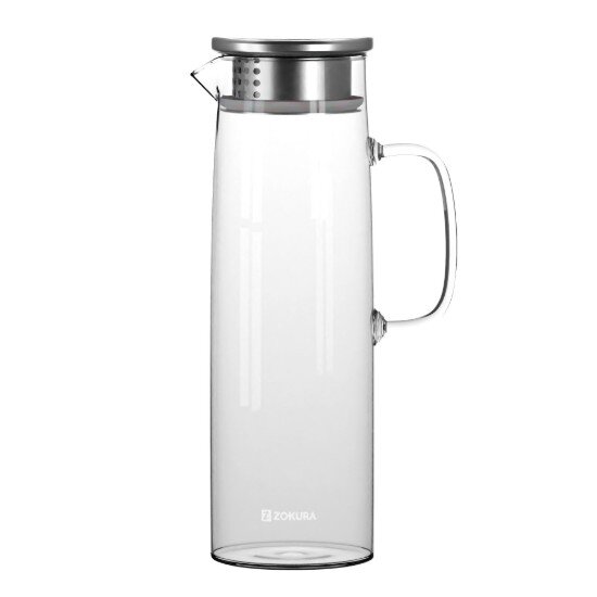 Zokura Стъклена гарафа с капак от неръждаема стомана 1.5L -
