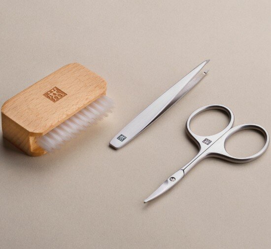 Zwilling Детски комплект за маникюр 3 части кожен калъф шарка на слон - Zwil