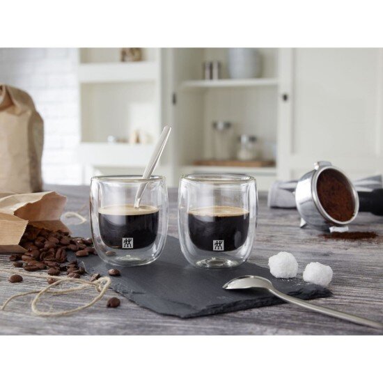 Zwilling Комплект от 2 чаши еспресо двустенни изработени от стъкло 80мл "So