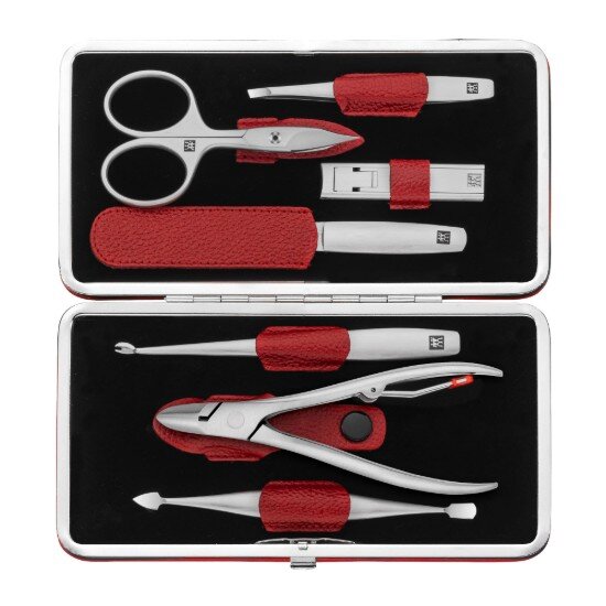 Zwilling Комплект от 7 части неръждаема стомана кожен калъф с метална рамка