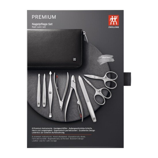 Zwilling Комплект от 8 части кожен портфейл черен - TWINOX