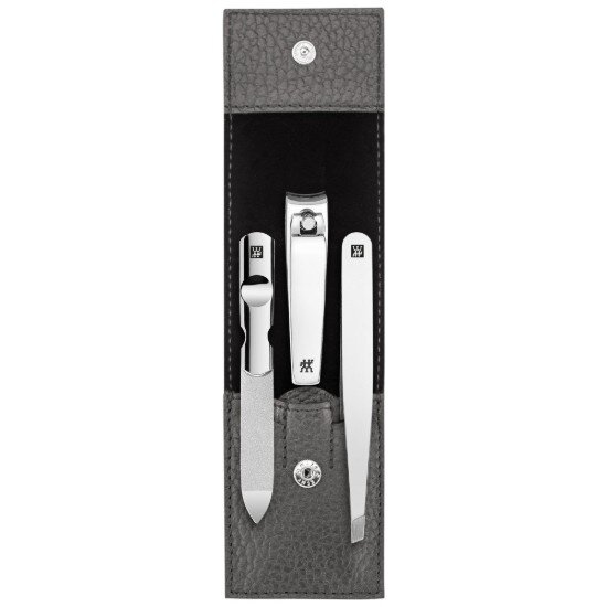 Zwilling Комплект за маникюр от 3 части кожен портфейл антрацит - Cl