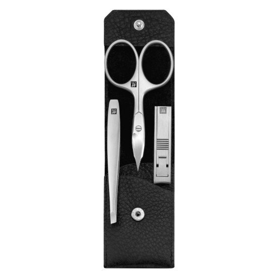 Zwilling Комплект за маникюр от 3 части сатенирана неръждаема стомана черен к