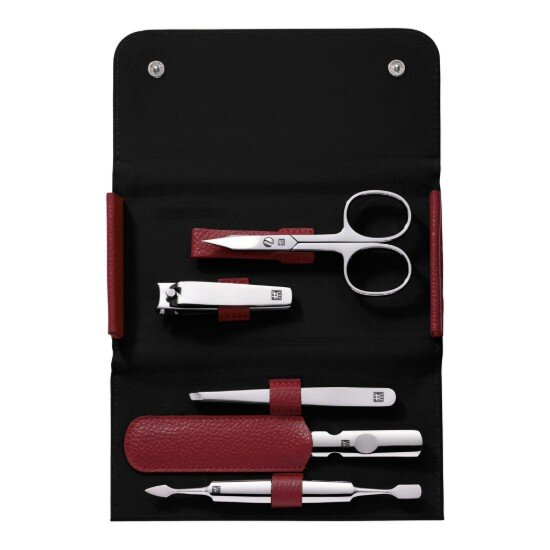 Zwilling Комплект за маникюр от 5 части неръждаема стомана кожен портфейл че