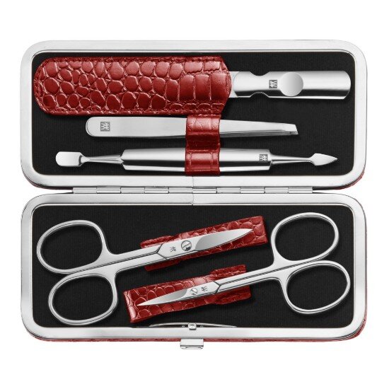 Zwilling Комплект за маникюр от 5 части неръждаема стомана кожен портфейл кро