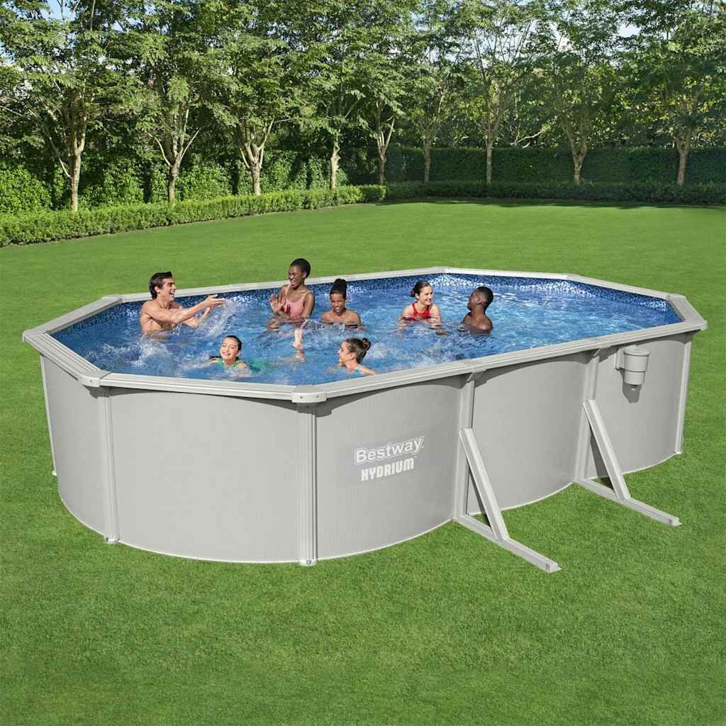 Bestway Hydrium Надземен басейн с овална конструкция 610x360x120 см