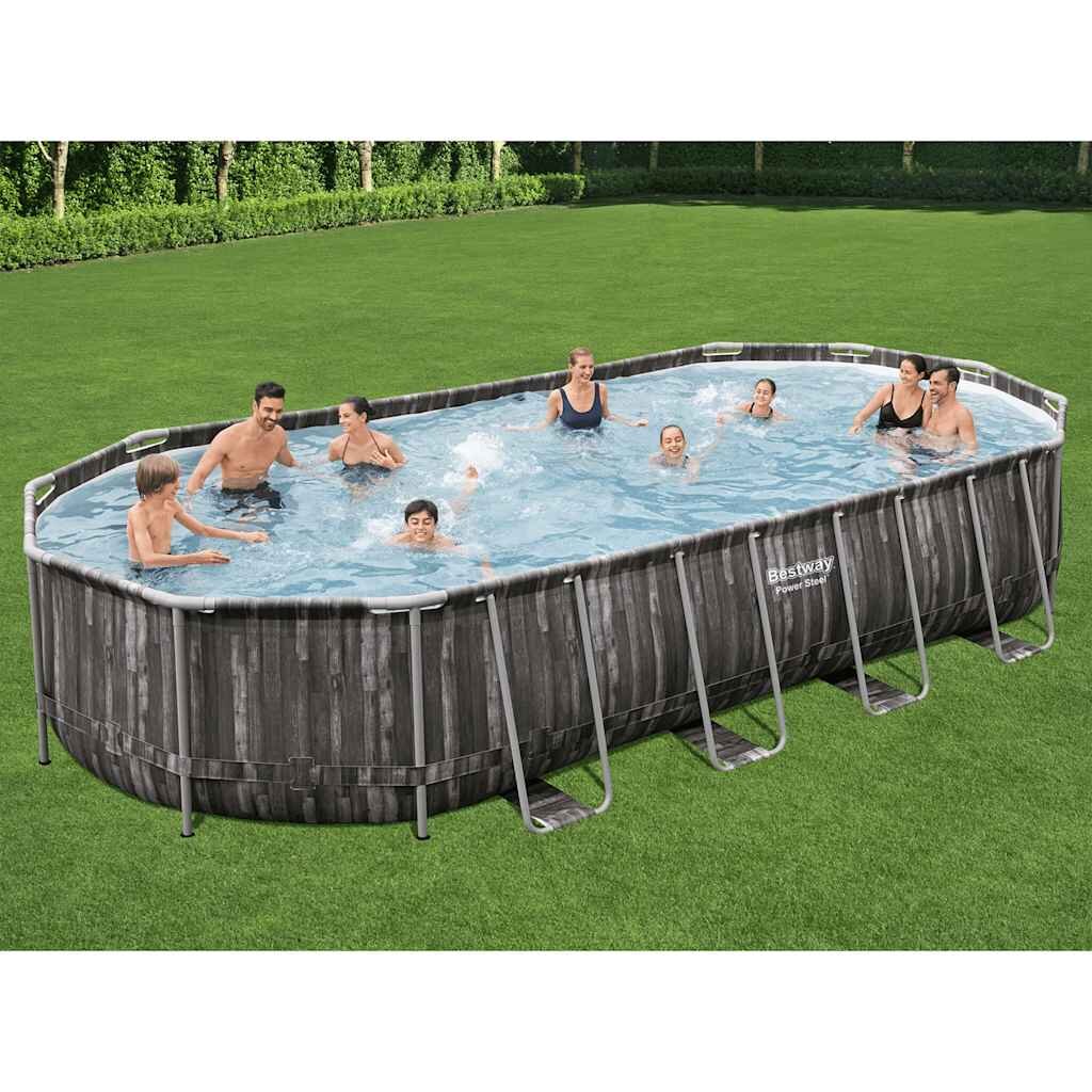 Bestway Комплект овален плувен басейн 732x366x122 см
