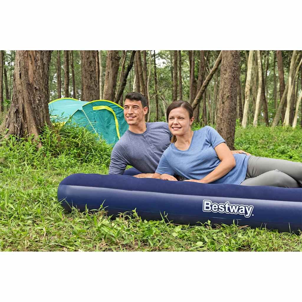 Bestway Надуваемо флокирано въздушно легло 203x183x22 см 67004