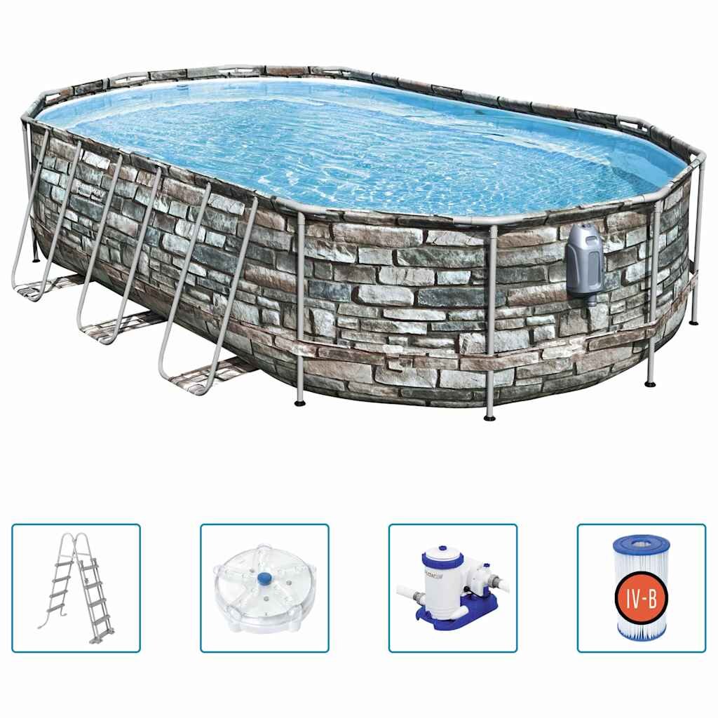 Bestway Power Steel Comfort Jet Series Басейн овален 610x366x122 см