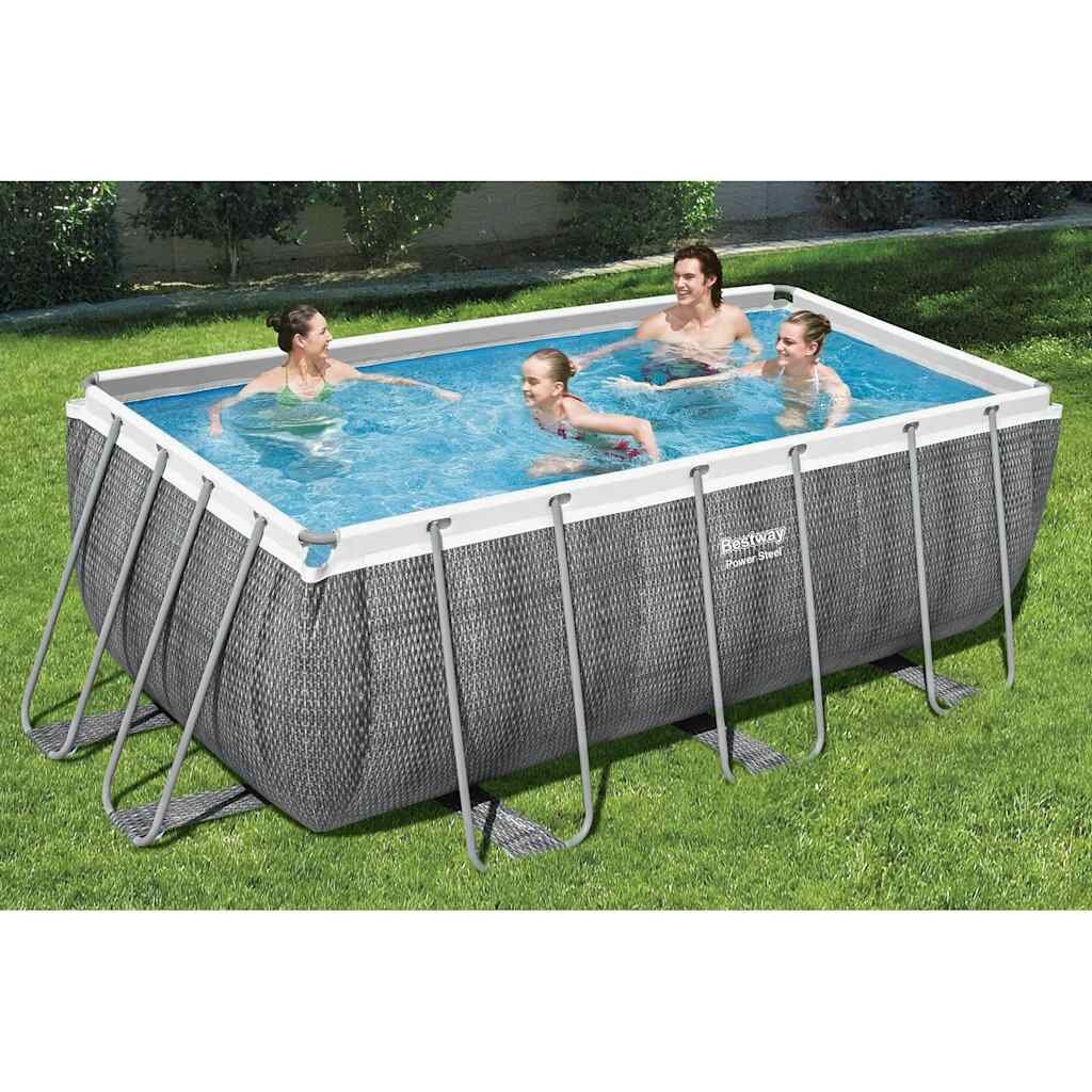 Bestway Power Steel Комплект правоъгълен басейн 412x201x122 см