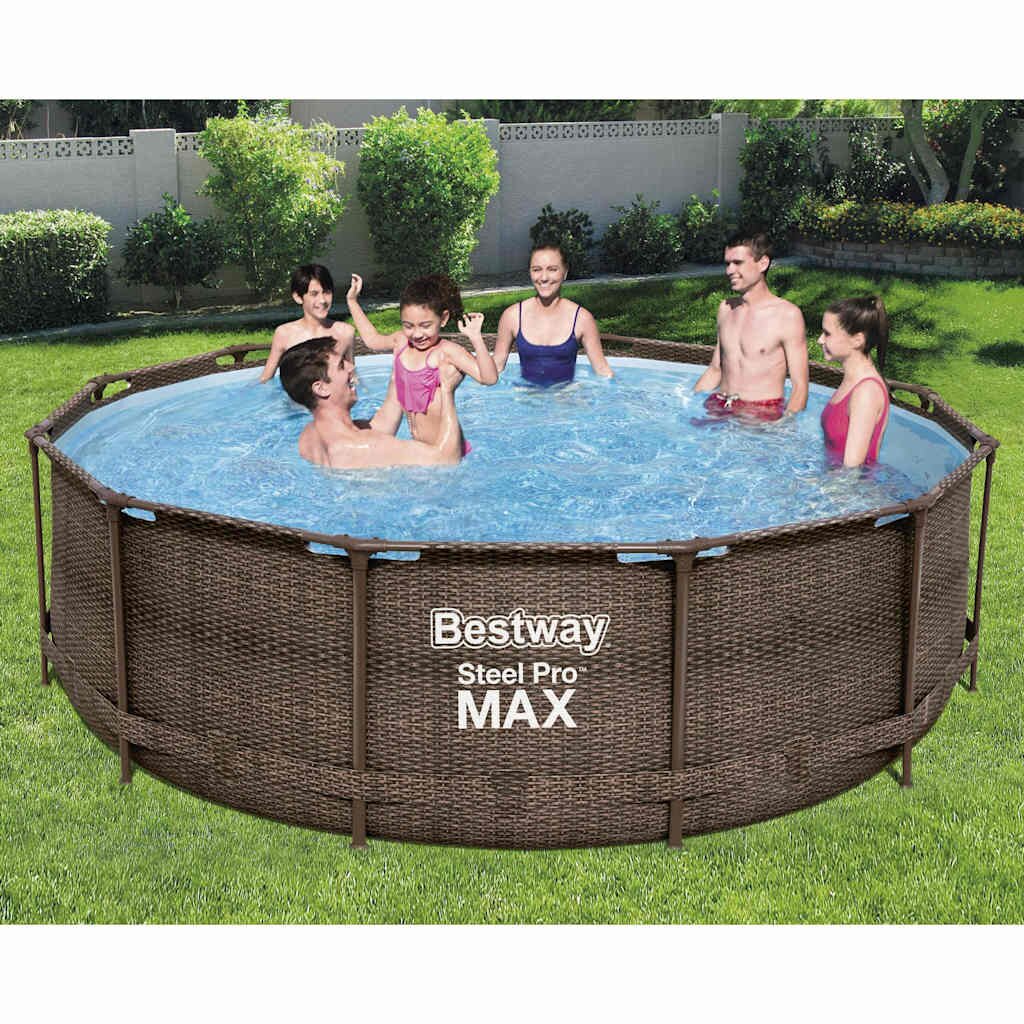 Bestway Steel Pro MAX Комплект басейн Deluxe Series кръгъл 366x100 см