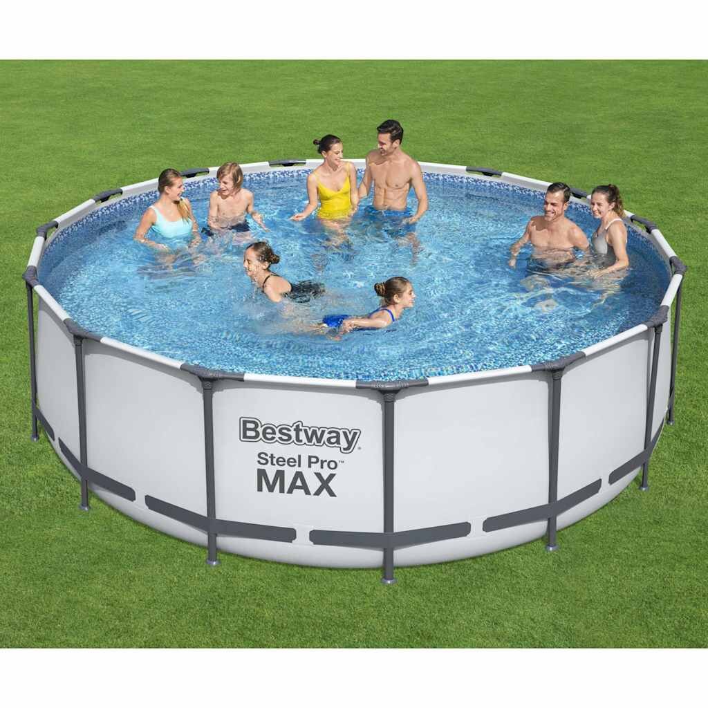 Bestway Steel Pro MAX Комплект плувен басейн кръгъл 457x122 см
