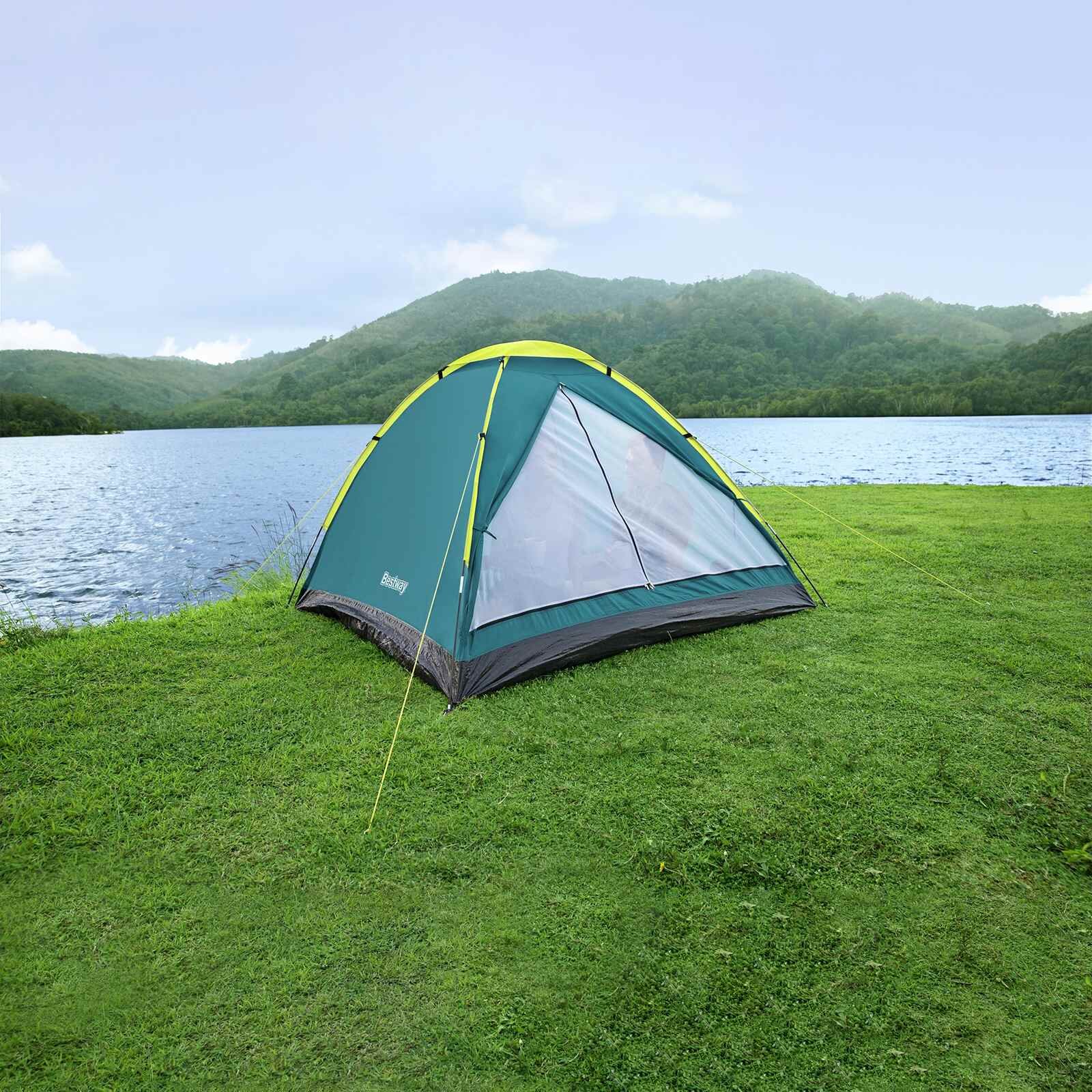 Bestway Стилна палатка за лагер Зелено 145 x 205 x 1 м