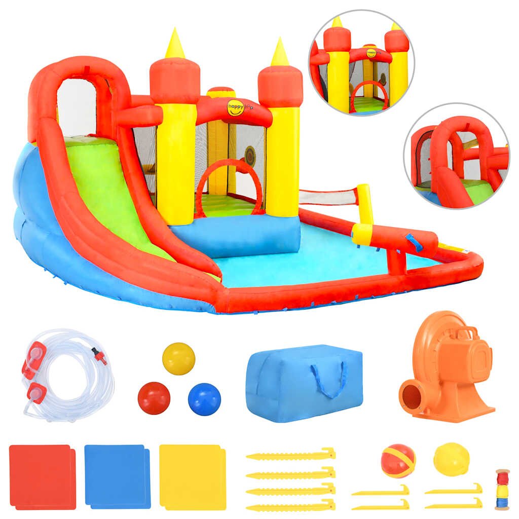 Happy Hop Надуваем батут с пързалка и басейн 410x385x220 см PVC
