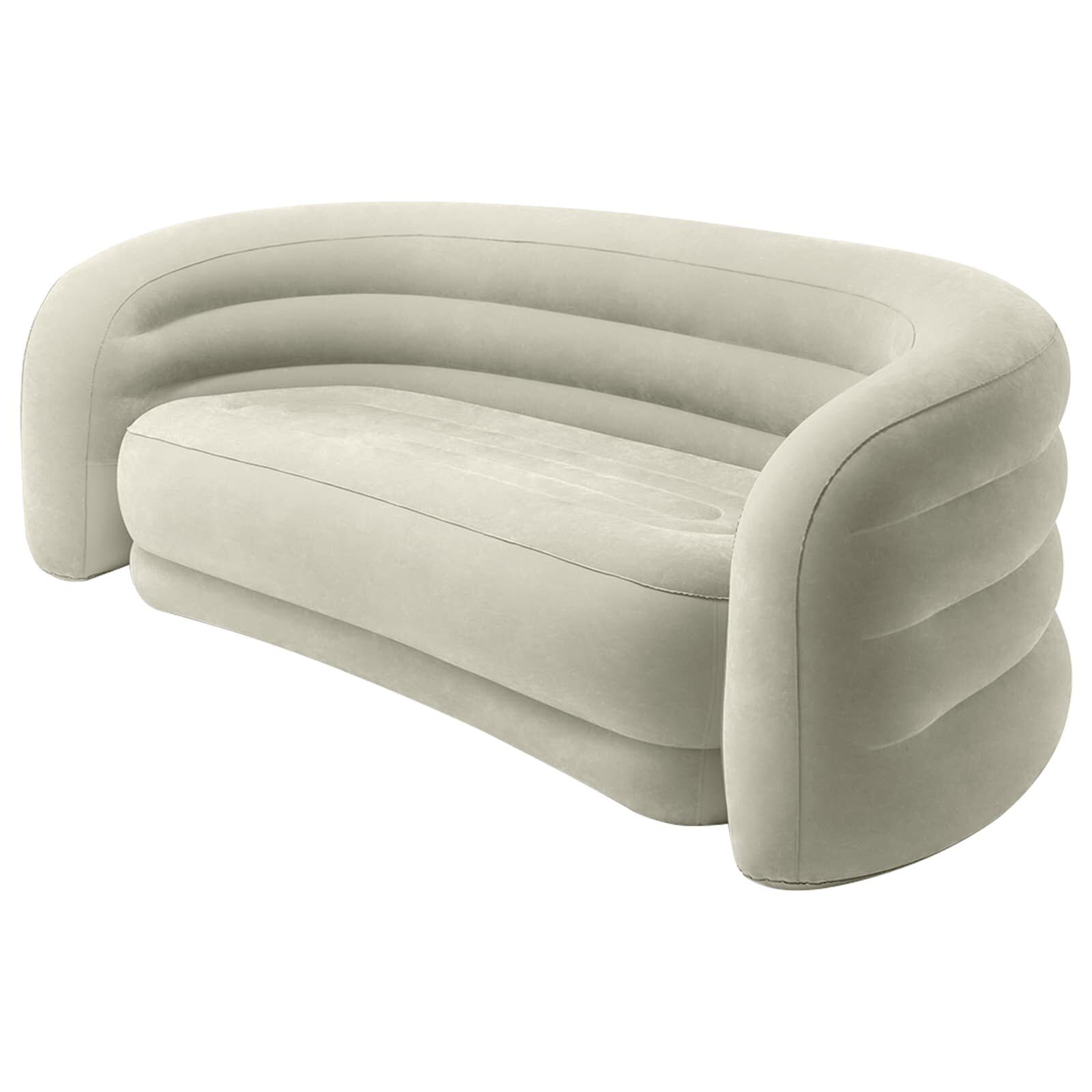 INTEX Извит диван Сиво 229 x 109 x 81 см PVC и Район