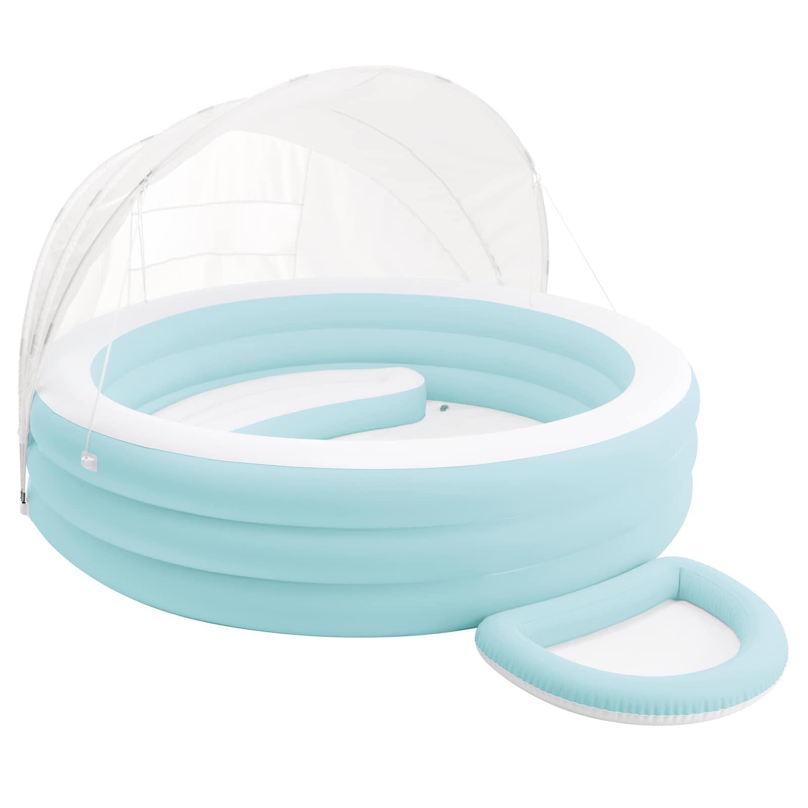 INTEX Надуема играчка за шезлонг с сенник 277 x 221 x 137 см Кръгла за