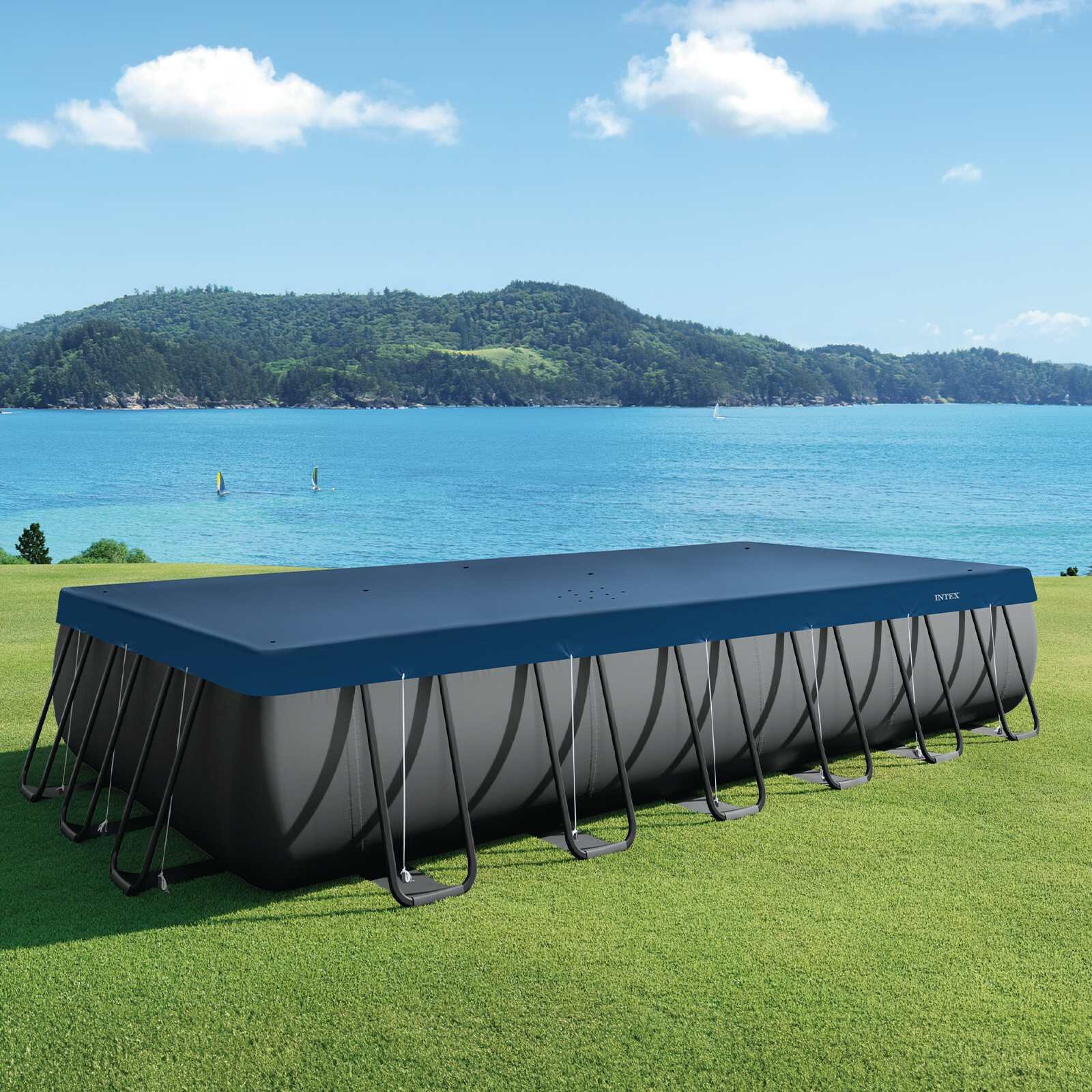 INTEX Покритие за басейн 732 x 366 cm Правоъгълна PVC и PET