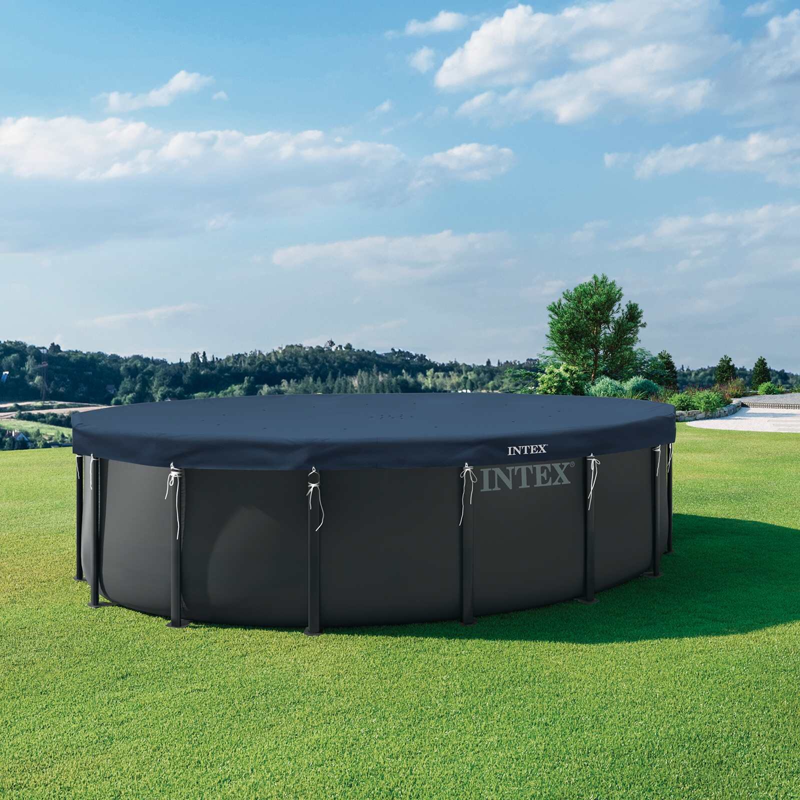 INTEX Покритие за басейн Ø488 x 20 см Кръгла PVC и PET