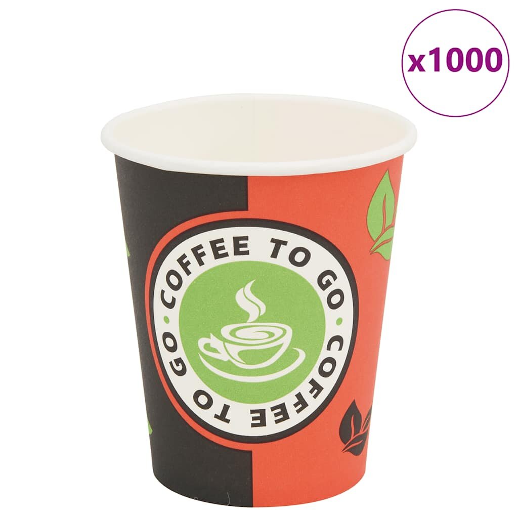 vidaXL 1000 бр картонени чаши за еднократна употреба 240 мл (8 oz)