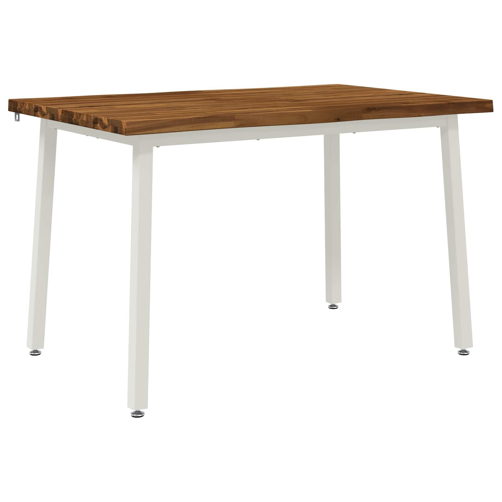 vidaXL 110 x 55 x 75 cm Солидно акациево дърво Естествено и бяло