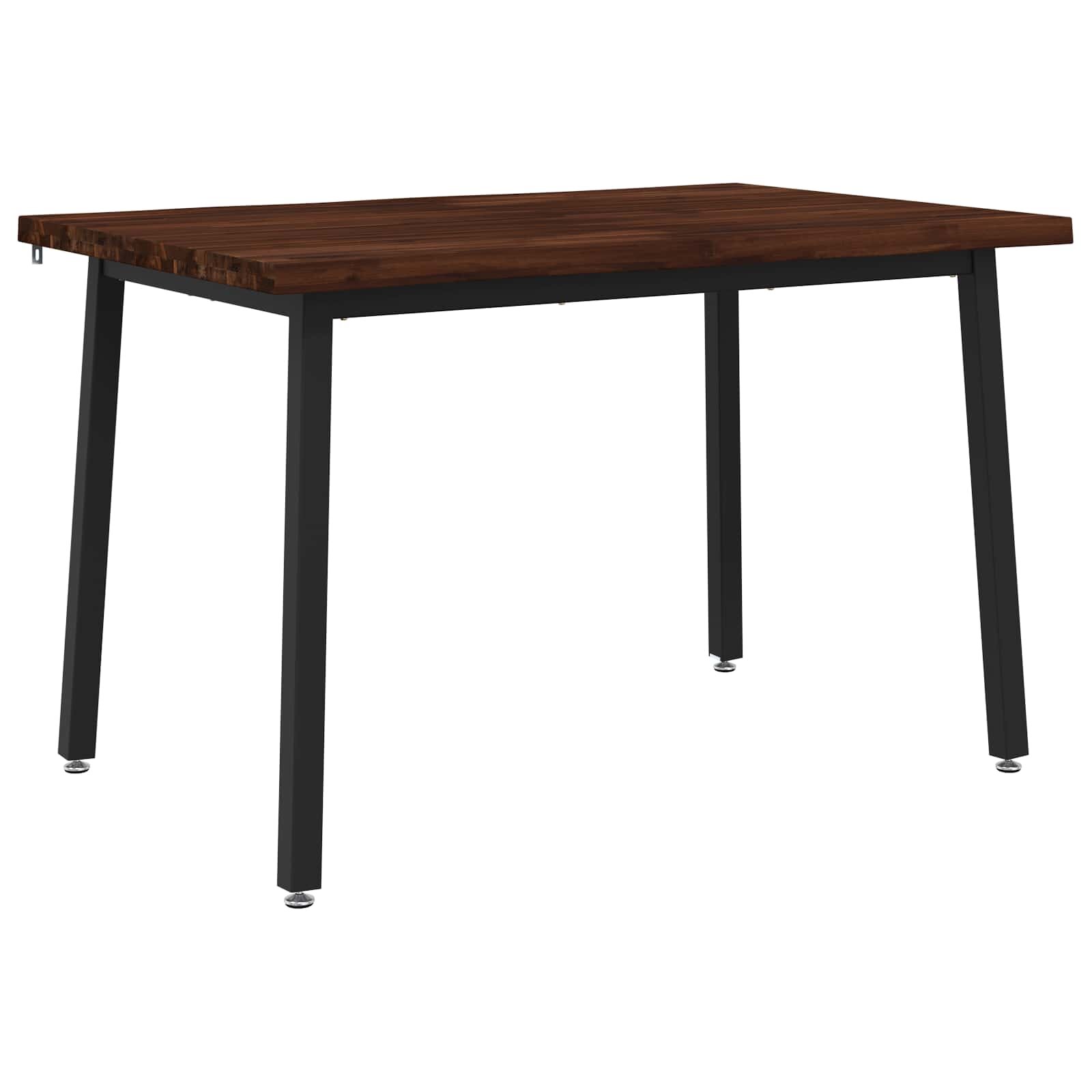 vidaXL 110 x 55 x 75 cm Солидно акациево дърво Тъмно кафяво и черно