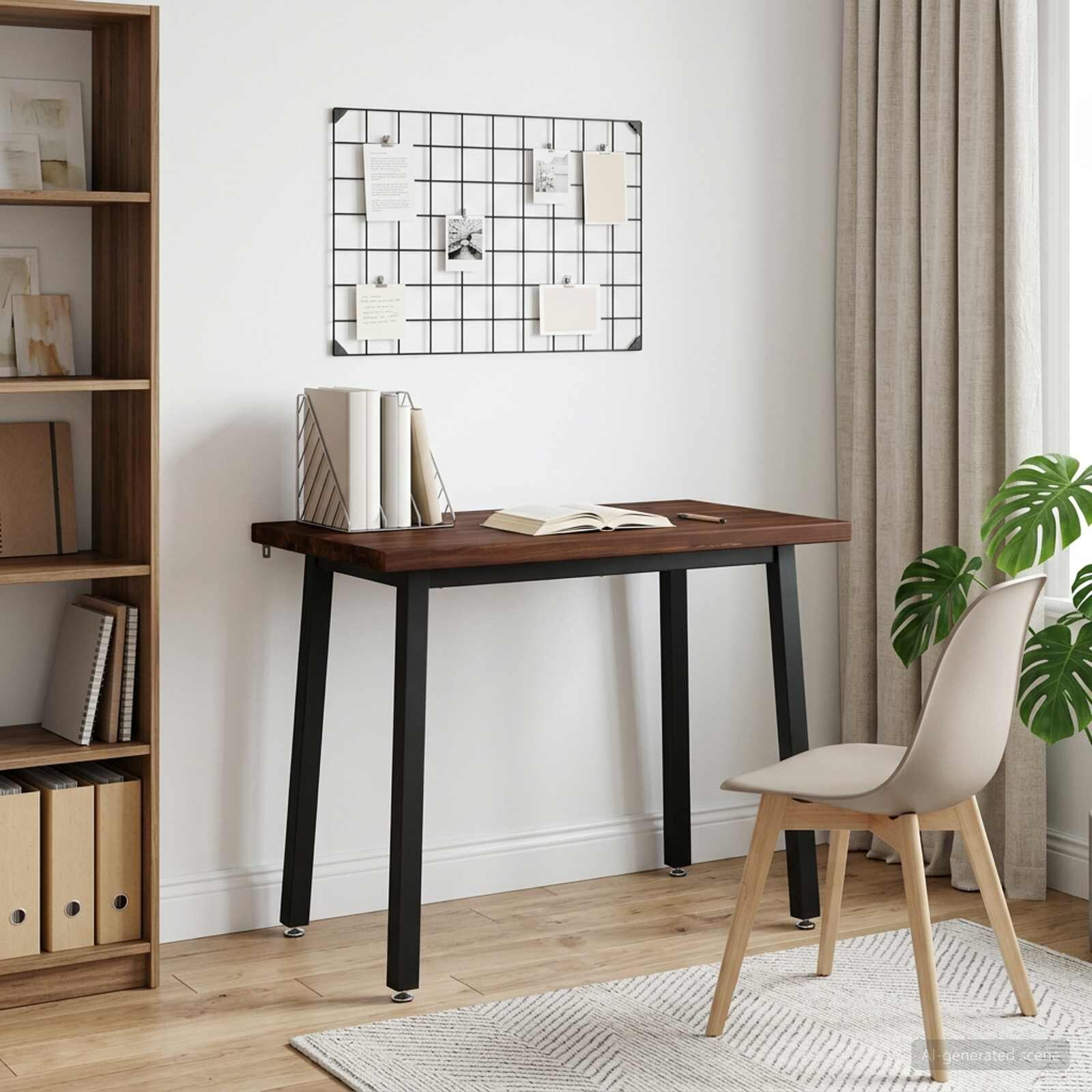 vidaXL 110 x 55 x 75 cm Солидно акациево дърво Тъмно кафяво и черно