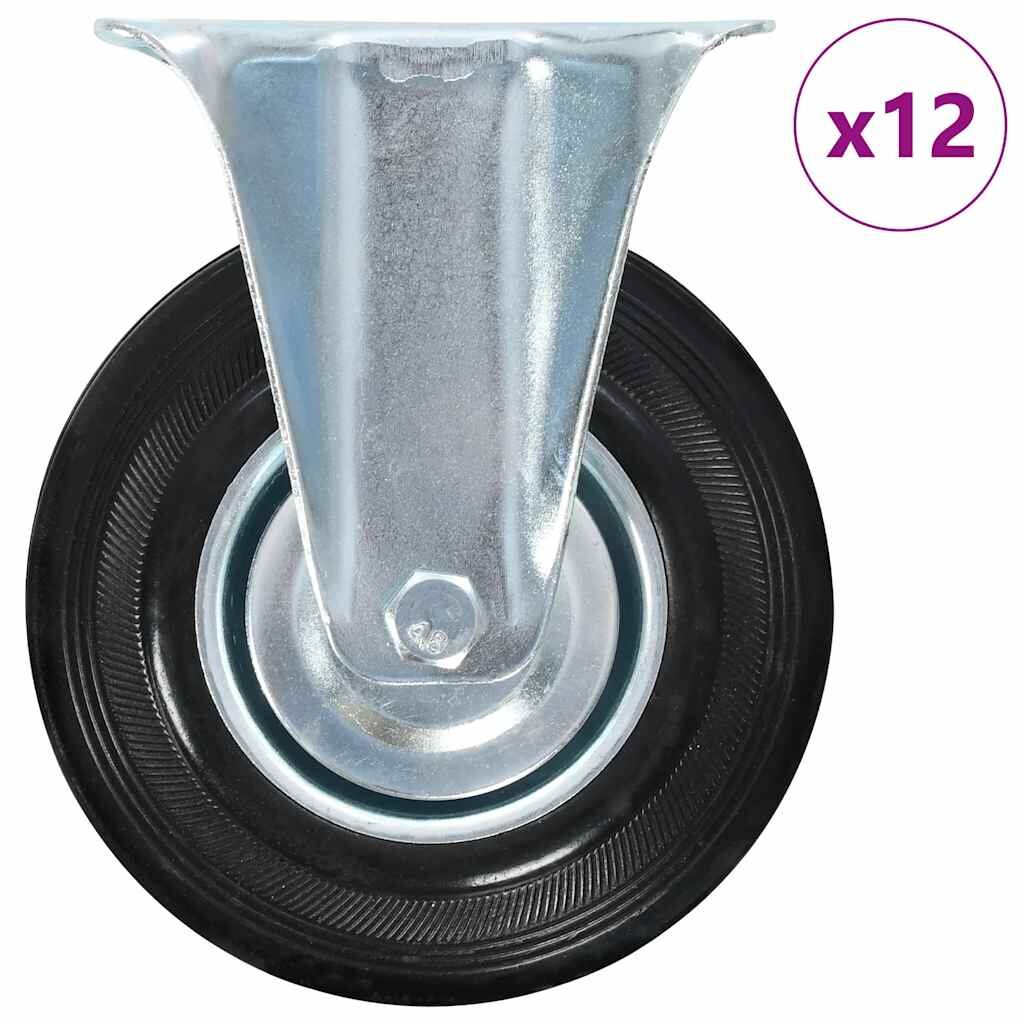 vidaXL 12 бр фиксирани колела 125 мм
