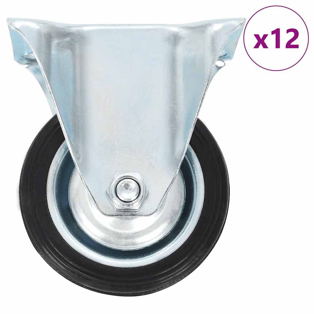vidaXL 12 бр фиксирани колела 75 мм
