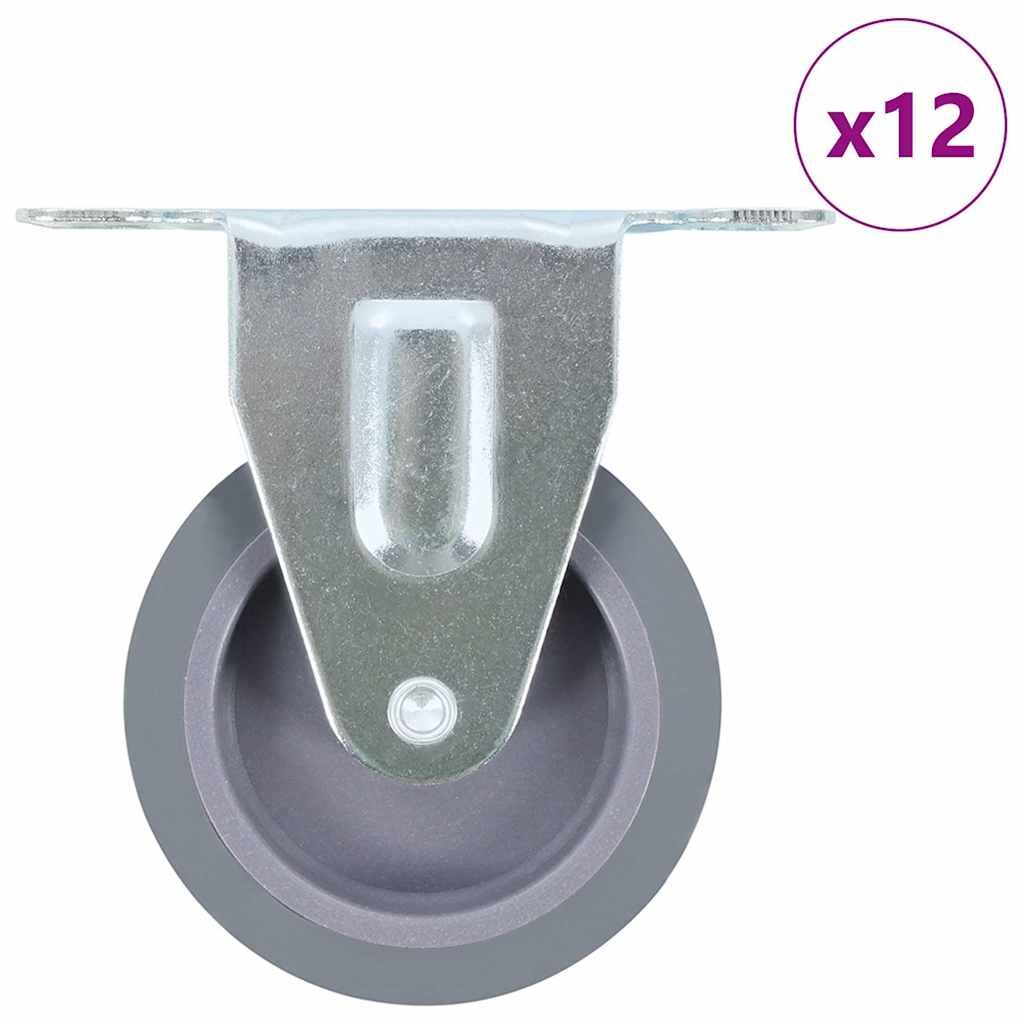 vidaXL 12 бр фиксирани колела 75 мм