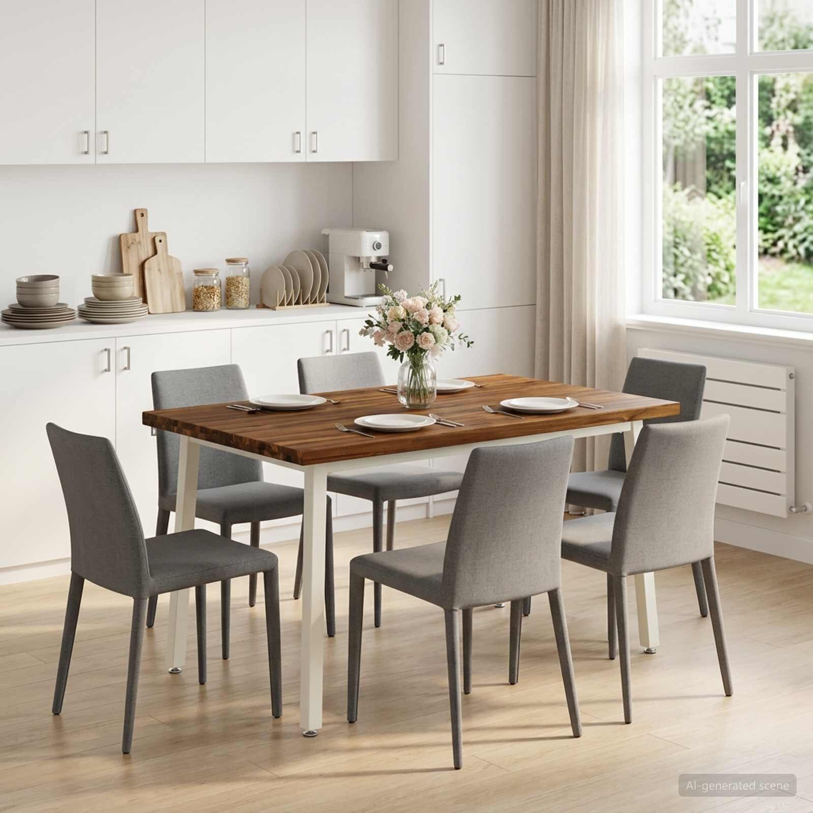 vidaXL 120 x 70 x 75 cm Солидно акациево дърво Естествено и бяло