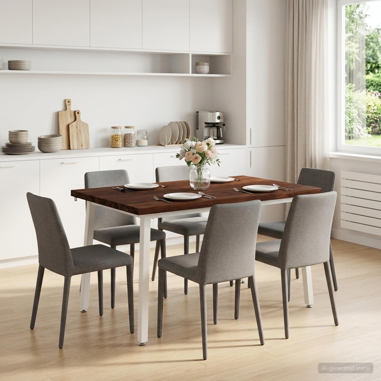 vidaXL 120 x 70 x 75 cm Солидно акациево дърво Тъмен кафяв и бяло