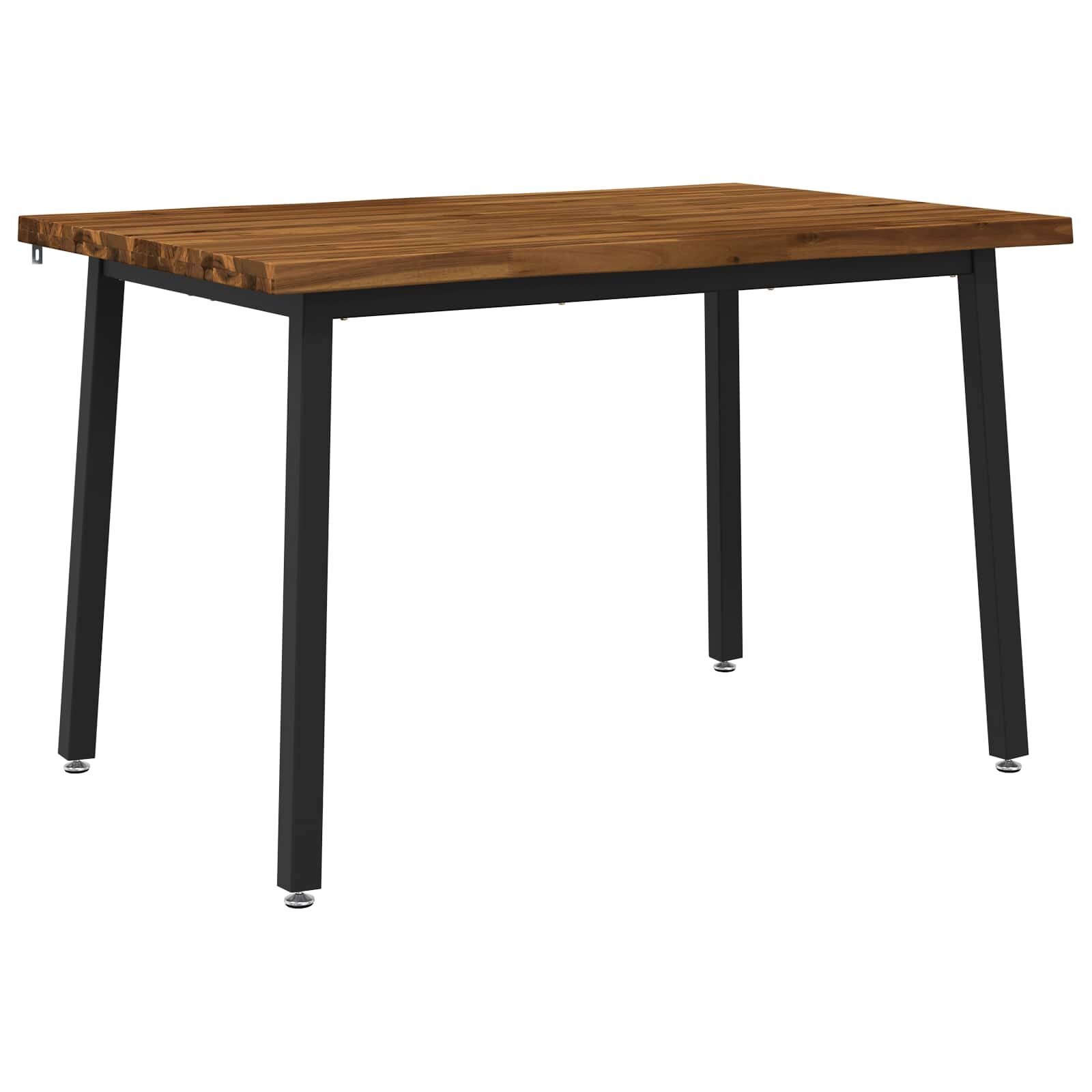 vidaXL 140 x 70 x 75 cm Солидно акациево дърво Естествено и черно