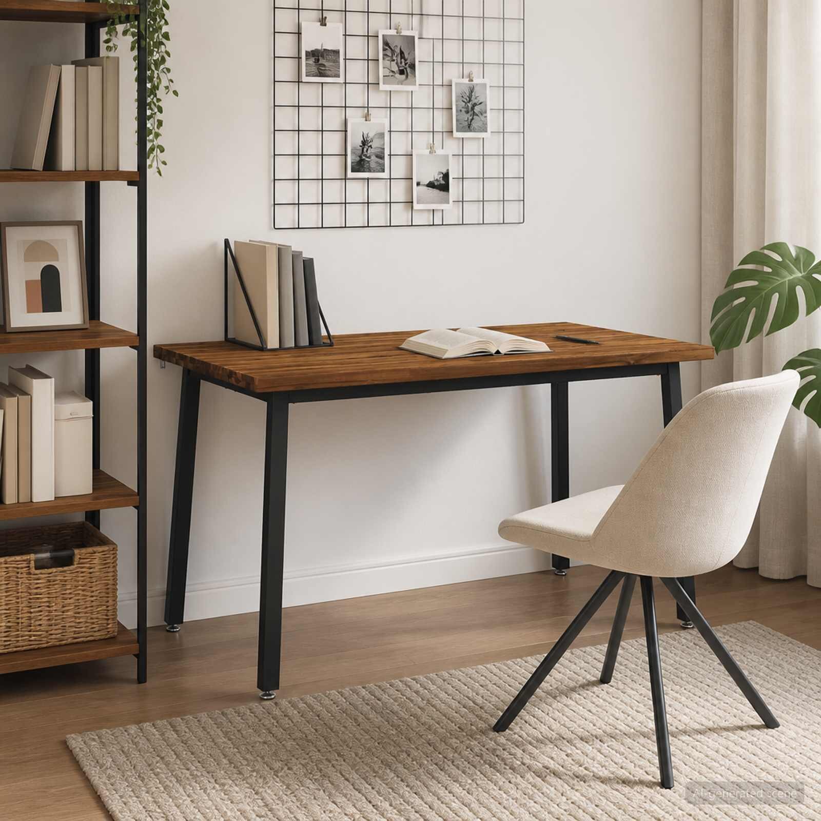 vidaXL 140 x 70 x 75 cm Солидно акациево дърво Естествено и черно