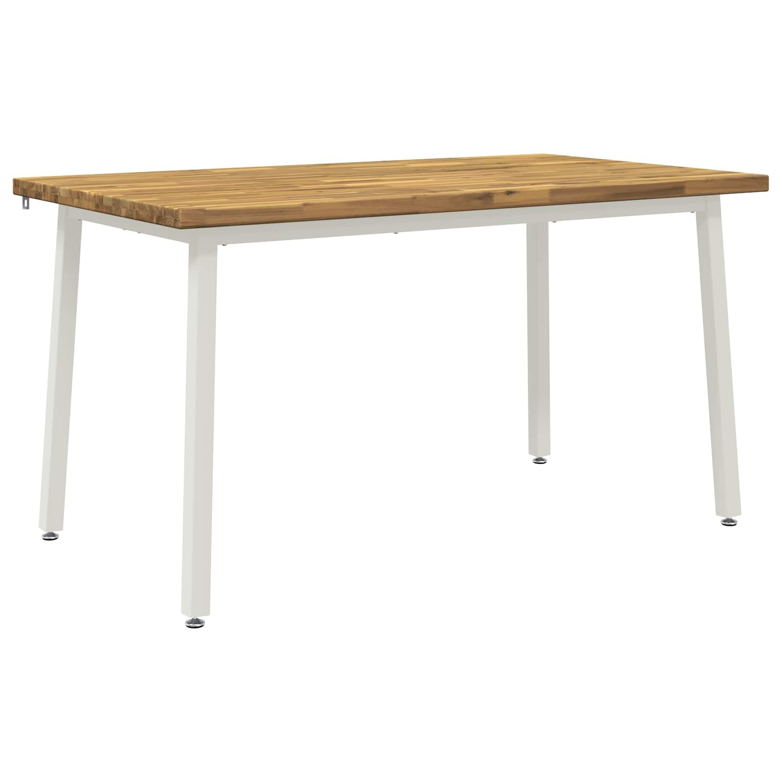 vidaXL 140 x 70 x 75 cm Солидно акациево дърво Естествено и кафяво