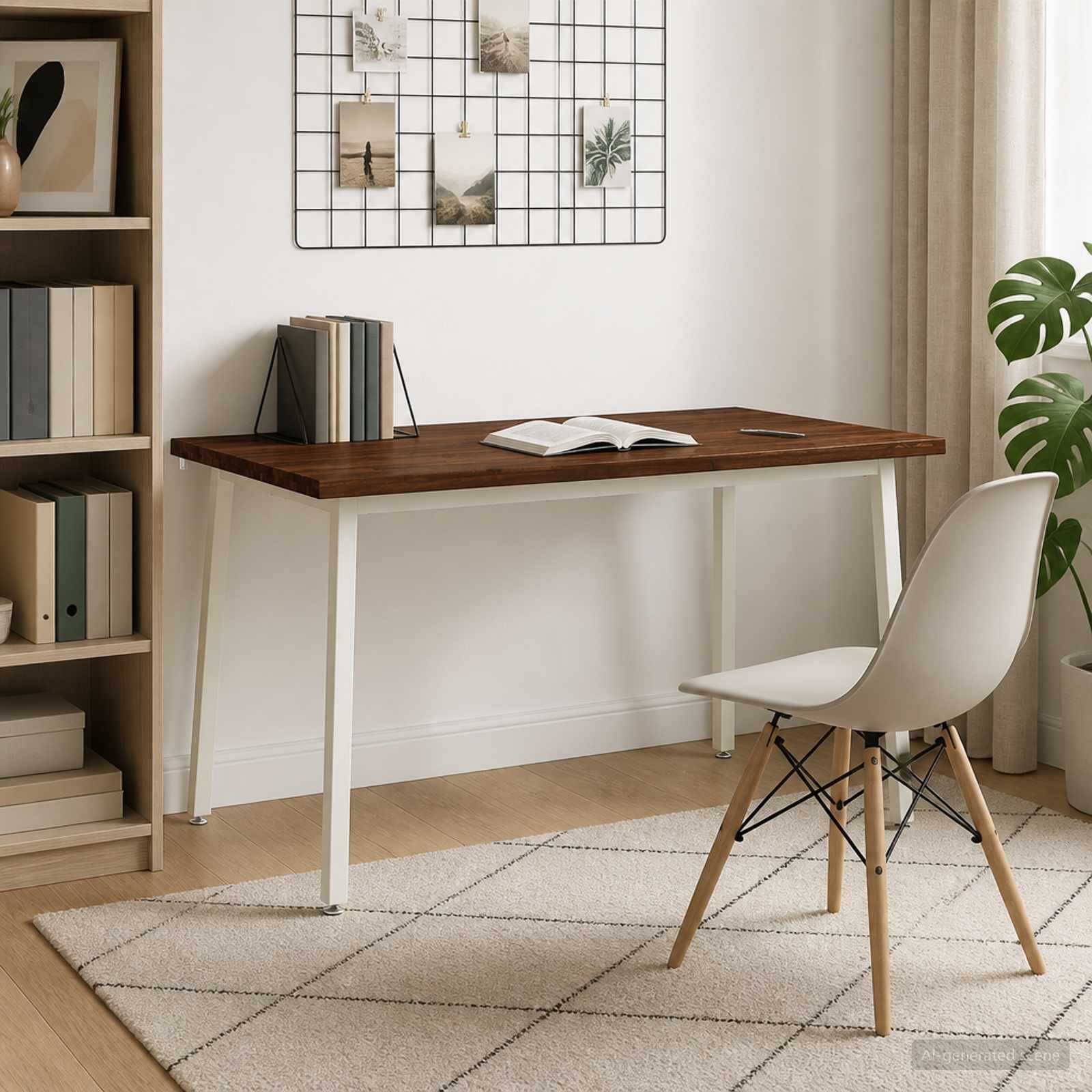 vidaXL 140 x 70 x 75 cm Солидно акациево дърво Тъмен кафяв и бяло