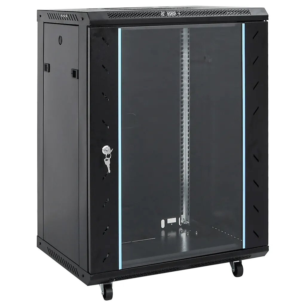 vidaXL 15U мрежов шкаф с въртящи се крачета 19" IP20 60x45x86 см