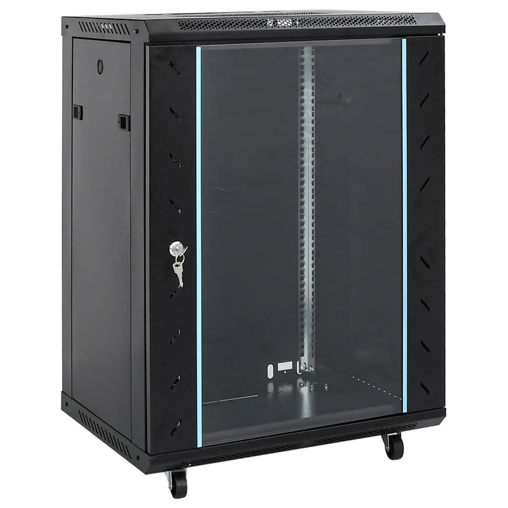 vidaXL 15U сървърен шкаф 19" IP20 черен 60x45x86 см