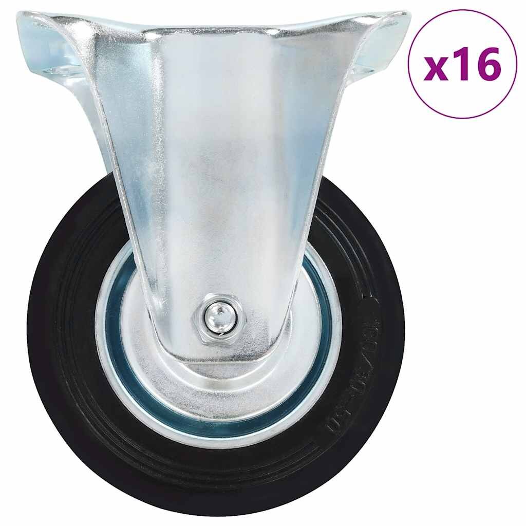 vidaXL 16 бр. Фиксирани колелца 100 мм
